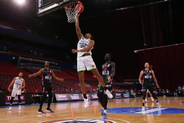 Ben Moore of the Phoenix drives to the basket during game one of the NBL Semi-Final Series between Melbourne United and the South East Melbourne...