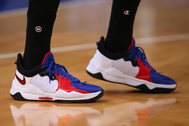 The shoes of Scotty Hopson of United are seen during game one of the NBL Semi-Final Series between Melbourne United and the South East Melbourne...