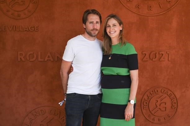 Mathieu Vergne and Ophélie Meunier attends the French Open 2021 at Roland Garros on June 11, 2021 in Paris, France.