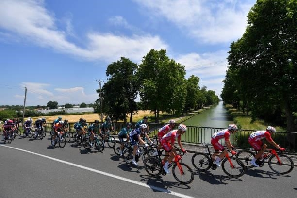Thomas Champion of France, Eddy Finé of France & Fernando Barceló Aragón of Spain and Team Cofidis lead The Peloton during the 45th La Route...