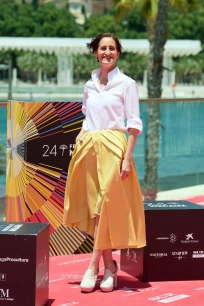 Actress Laura Gómez-Lacueva attends 'Historias LAmentables' photocall during the 24th Malaga Film Festival on June 11, 2021 in Malaga, Spain.