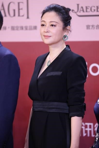 Actress Chen Hong attends opening ceremony of the 24th Shanghai International Film Festival at Shanghai Grand Theatre on June 11, 2021 in Shanghai,...