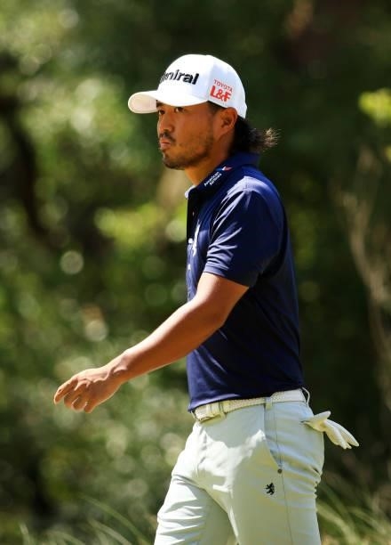 Satoshi Kodaira of Japan walks to the 12th tee during the second round of the Palmetto Championship at Congaree on June 11, 2021 in Ridgeland, South...