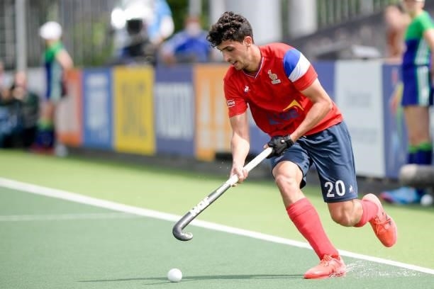 Eliot Curty of France during the Euro Hockey Championships match between Spain and France at Wagener Stadion on June 11, 2021 in Amstelveen,...