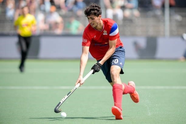 Eliot Curty of France during the Euro Hockey Championships match between Spain and France at Wagener Stadion on June 11, 2021 in Amstelveen,...
