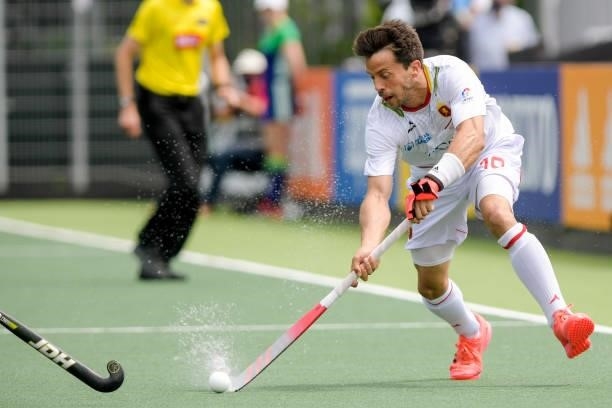 Marc Salles of Spain during the Euro Hockey Championships match between Spain and France at Wagener Stadion on June 11, 2021 in Amstelveen,...