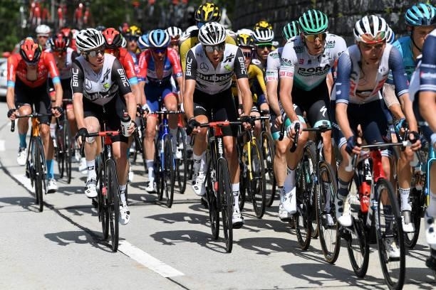 Simon Clarke of Australia & Kilian Frankiny of Switzerland and Team Qhubeka Assos during the 84th Tour de Suisse 2021, Stage 6 a 130,1km stage from...