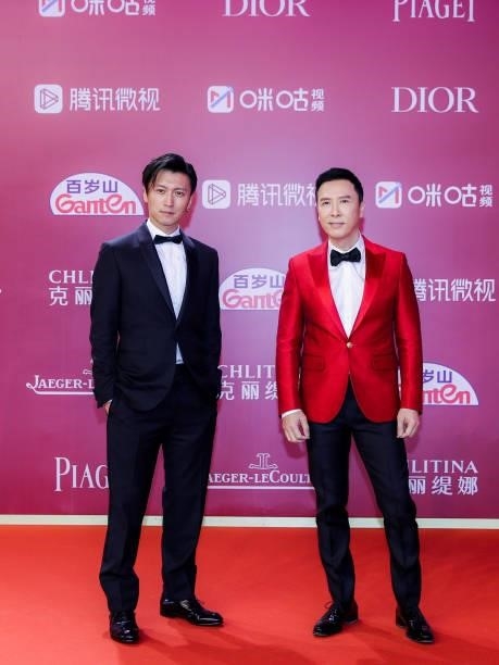 Actors Donnie Yen Ji-dan and Nicholas Tse Ting-fung attend opening ceremony of the 24th Shanghai International Film Festival at Shanghai Grand...