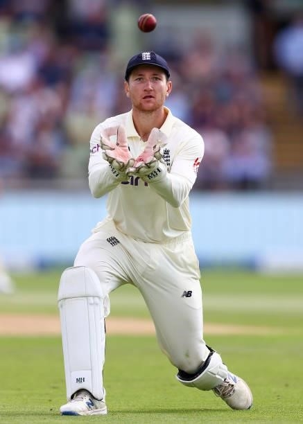 James Bracey of England in action during day two of the second Test Match at Edgbaston on June 11, 2021 in Birmingham, England.