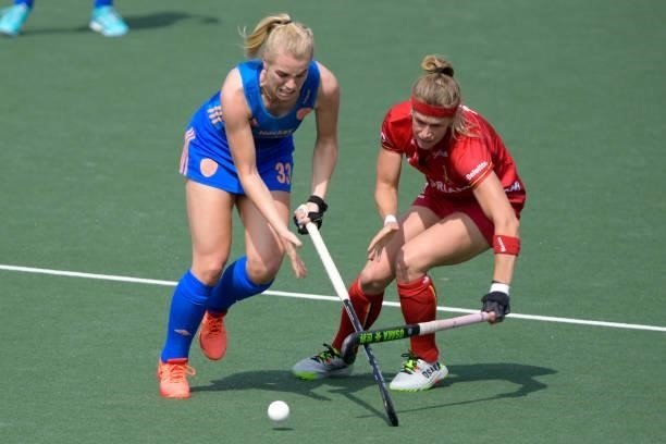 Ilse Kapelle of the Netherlands during the Euro Hockey Championships Women match between Netherlands and Belgium at Wagener Stadion on June 11, 2021...