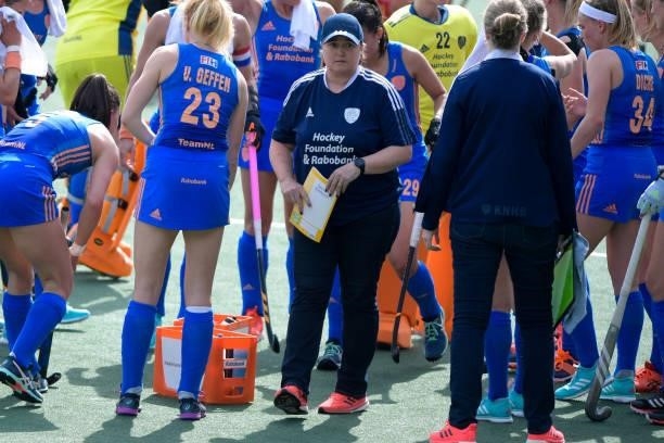 Coach Alyson Annan of the Netherlands during the Euro Hockey Championships Women match between Netherlands and Belgium at Wagener Stadion on June 11,...