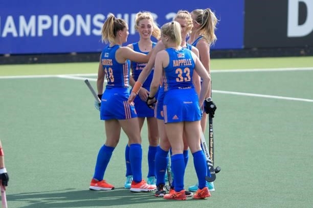 During the Euro Hockey Championships Women match between Netherlands and Belgium at Wagener Stadion on June 11, 2021 in Amstelveen, Netherlands