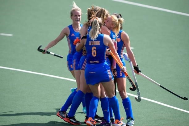 During the Euro Hockey Championships Women match between Netherlands and Belgium at Wagener Stadion on June 11, 2021 in Amstelveen, Netherlands