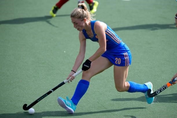 Laura Nunnink of the Netherlands during the Euro Hockey Championships Women match between Netherlands and Belgium at Wagener Stadion on June 11, 2021...