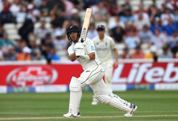 Ross Taylor of New Zealand bats during day two of the second Test Match at Edgbaston on June 11, 2021 in Birmingham, England.