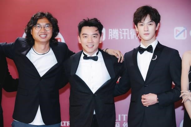 Director Han Bowen, actor Zheng Kai and actor Li Yunrui attend opening ceremony of the 24th Shanghai International Film Festival at Shanghai Grand...