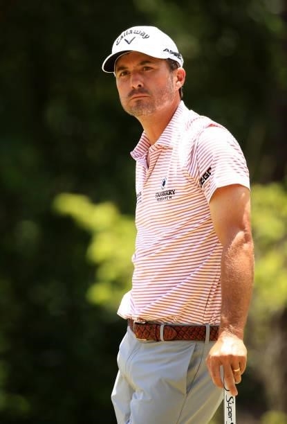Kevin Kisner waits to putt on the first green during the second round of the Palmetto Championship at Congaree on June 11, 2021 in Ridgeland, South...