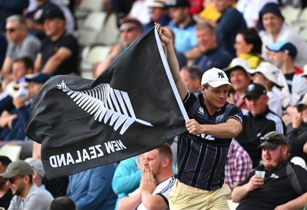 Fans enjoy the atmosphere during day two of the second Test Match at Edgbaston on June 11, 2021 in Birmingham, England.