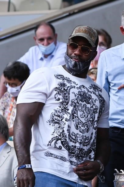 Teddy Riner attends the French Open 2021 at Roland Garros on June 11, 2021 in Paris, France.