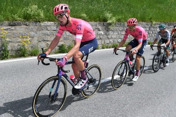 Jonas Rutsch of Germany & Neilson Powless of United States and Team EF Education - Nippo during the 84th Tour de Suisse 2021, Stage 6 a 130,1km stage...