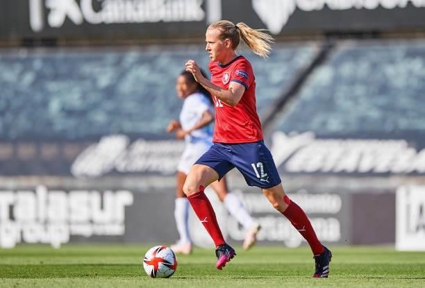 Klara Cahynova of Czech Republic in action during the Women's International friendly match between Canada and Czech Republic at Estadio Cartagonova...