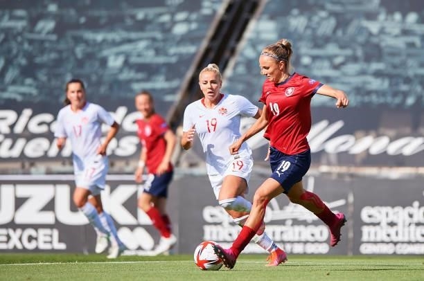 Simona Necidova of Czech Republic in action during the Women's International friendly match between Canada and Czech Republic at Estadio Cartagonova...