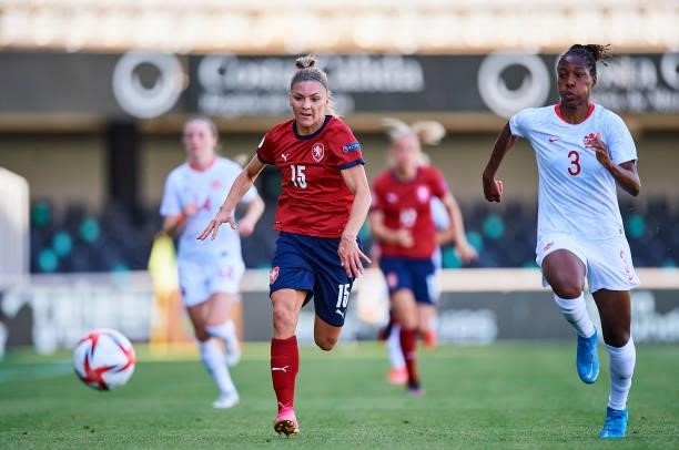 Marketa Ringelova of Czech Republic in action during the Women's International friendly match between Canada and Czech Republic at Estadio...