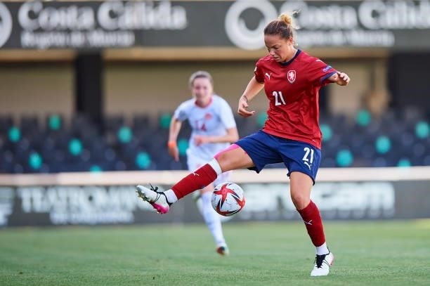 Andrea Staskova of Czech Republic in action during the Women's International friendly match between Canada and Czech Republic at Estadio Cartagonova...