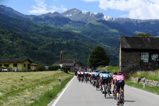 Neilson Powless of United States and Team EF Education - Nippo & The Peloton during the 84th Tour de Suisse 2021, Stage 6 a 130,1km stage from...