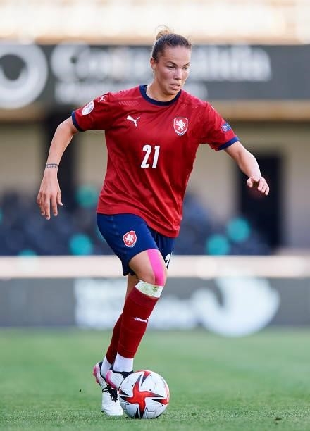 Andrea Staskova of Czech Republic in action during the Women's International friendly match between Canada and Czech Republic at Estadio Cartagonova...