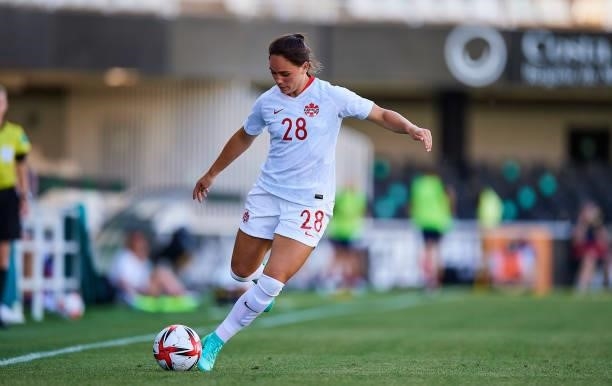 Bianca of Canada in action during the Women's International friendly match between Canada and Czech Republic at Estadio Cartagonova on June 11, 2021...