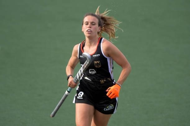 Anne Schroder of Germany during the Euro Hockey Championships match between Duitsland and Spanje at Wagener Stadion on June 11, 2021 in Amstelveen,...
