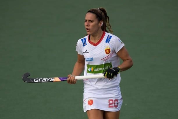 Xantal Gine Patsi of Spain during the Euro Hockey Championships match between Duitsland and Spanje at Wagener Stadion on June 11, 2021 in Amstelveen,...