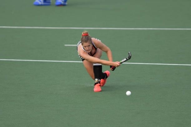 Sonja Zimmermann of Germany during the Euro Hockey Championships match between Duitsland and Spanje at Wagener Stadion on June 11, 2021 in...