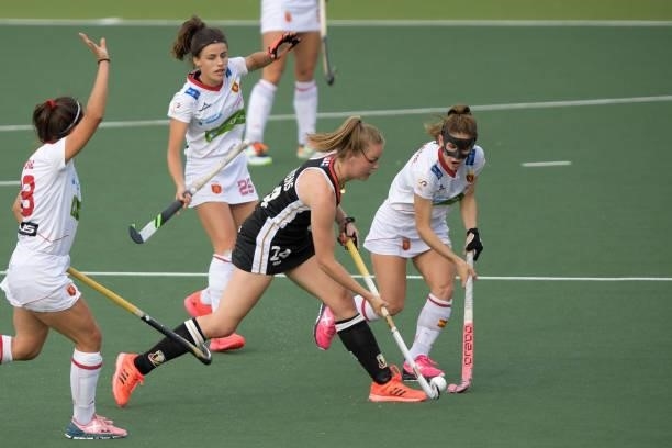 Pia Maertens of Germany during the Euro Hockey Championships match between Duitsland and Spanje at Wagener Stadion on June 11, 2021 in Amstelveen,...