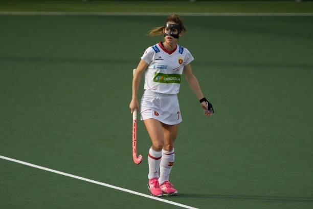 Carlota Petchame Bonastre of Spain during the Euro Hockey Championships match between Duitsland and Spanje at Wagener Stadion on June 11, 2021 in...