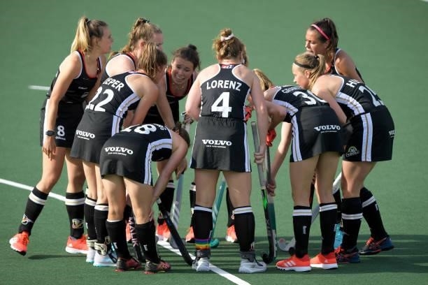 Germany team during the Euro Hockey Championships match between Duitsland and Spanje at Wagener Stadion on June 11, 2021 in Amstelveen, Netherlands