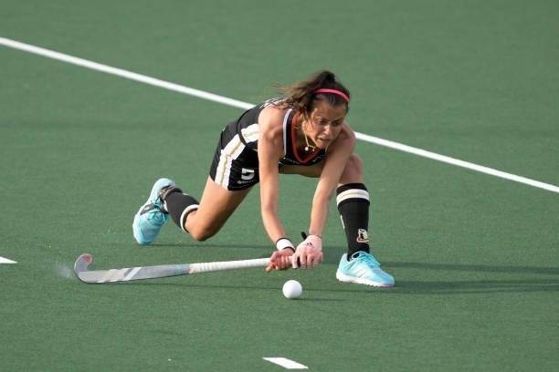 Selin Oruz of Germany during the Euro Hockey Championships match between Duitsland and Spanje at Wagener Stadion on June 11, 2021 in Amstelveen,...