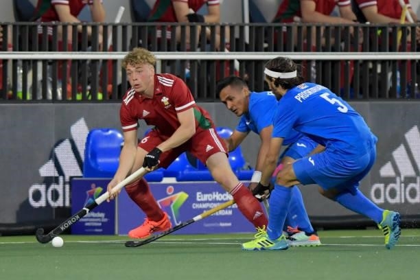 Jacob Draper of Wales during the Euro Hockey Championships Men match between Wales and Russia at Wagener Stadion on June 11, 2021 in Amstelveen,...