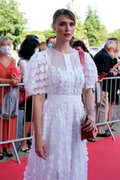 Actress/model Gaia Weiss poses on the red carpet during the opening ceremony of the Plurielles Festival at Cinema Majestic on June 11, 2021 in...