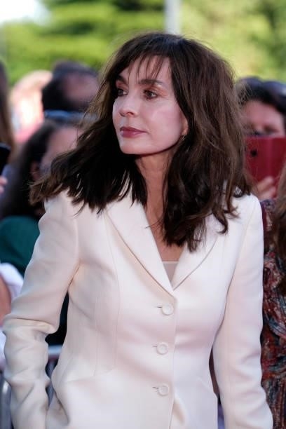 Presidente of Jury Emergence Actress Anne Parillaud poses on the red carpet during the opening ceremony of the Plurielles Festival at Cinema Majestic...