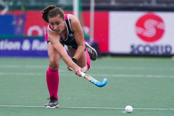 Laura Swanson of Scotland during the Euro Hockey Championships match between Scotland and Italy at Wagener Stadion on June 11, 2021 in Amstelveen,...