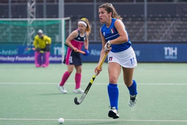 Agostina Ayala of Italy during the Euro Hockey Championships match between Scotland and Italy at Wagener Stadion on June 11, 2021 in Amstelveen,...