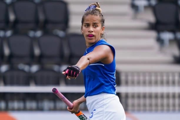 Sofia Maldonado of Italy during the Euro Hockey Championships match between Scotland and Italy at Wagener Stadion on June 11, 2021 in Amstelveen,...