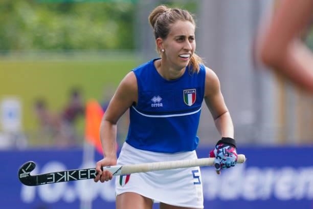 Ailin Oviedo of Italy during the Euro Hockey Championships match between Scotland and Italy at Wagener Stadion on June 11, 2021 in Amstelveen,...