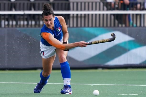 Chiara Tiddi of Italy during the Euro Hockey Championships match between Scotland and Italy at Wagener Stadion on June 11, 2021 in Amstelveen,...