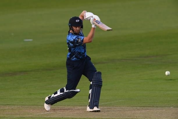 Yorkshire batsman Jonathan Bairstow in batting action during the Vitality T20 Blast match between Durham Cricket and Yorkshire Vikings at Emirates...