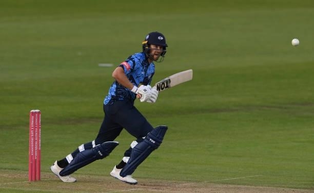 Yorkshire batsman Dawid Malan in batting action during the Vitality T20 Blast match between Durham Cricket and Yorkshire Vikings at Emirates...
