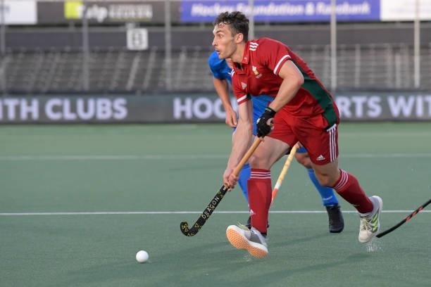 Daniel Kyriakides of Wales during the Euro Hockey Championships Men match between Wales and Russia at Wagener Stadion on June 11, 2021 in Amstelveen,...