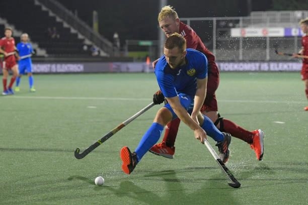 Georgii Arusiia of Russia during the Euro Hockey Championships Men match between Wales and Russia at Wagener Stadion on June 11, 2021 in Amstelveen,...